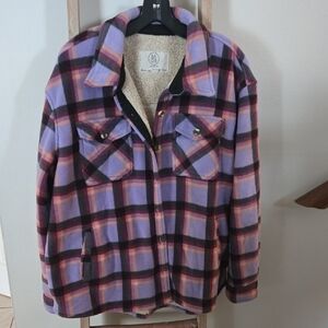 Plaid Women's Jacket in Purple and Black